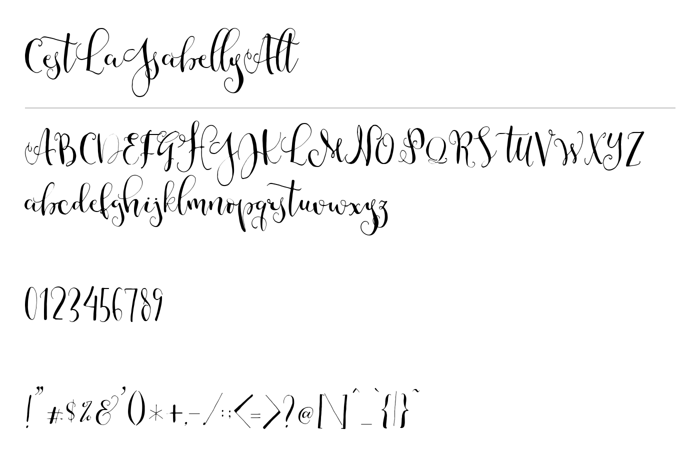 CestLaIsabellyAlt Font preview