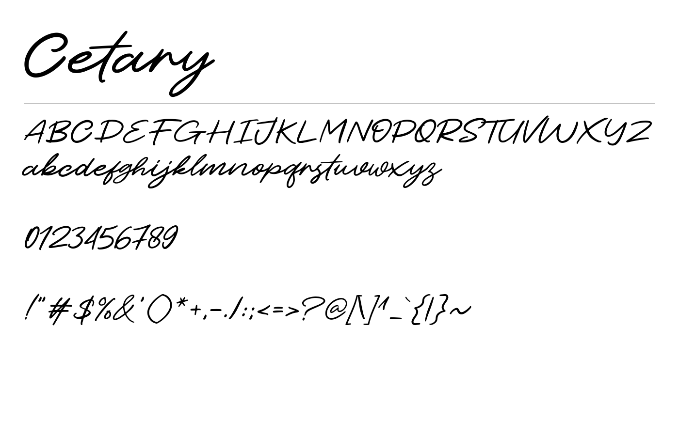 Cetary Font preview