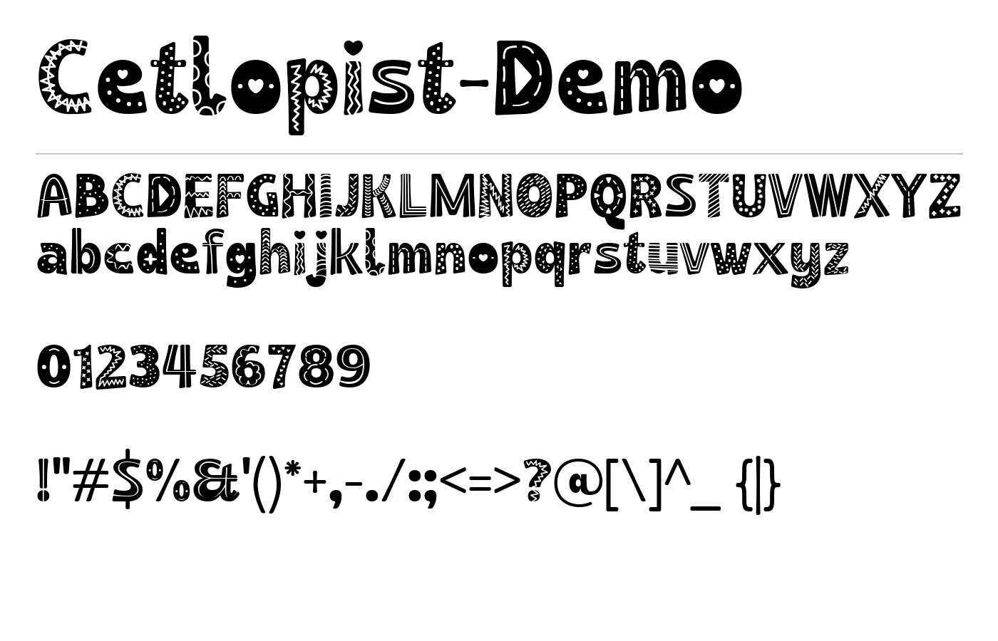 Cetlopist-Demo Font preview
