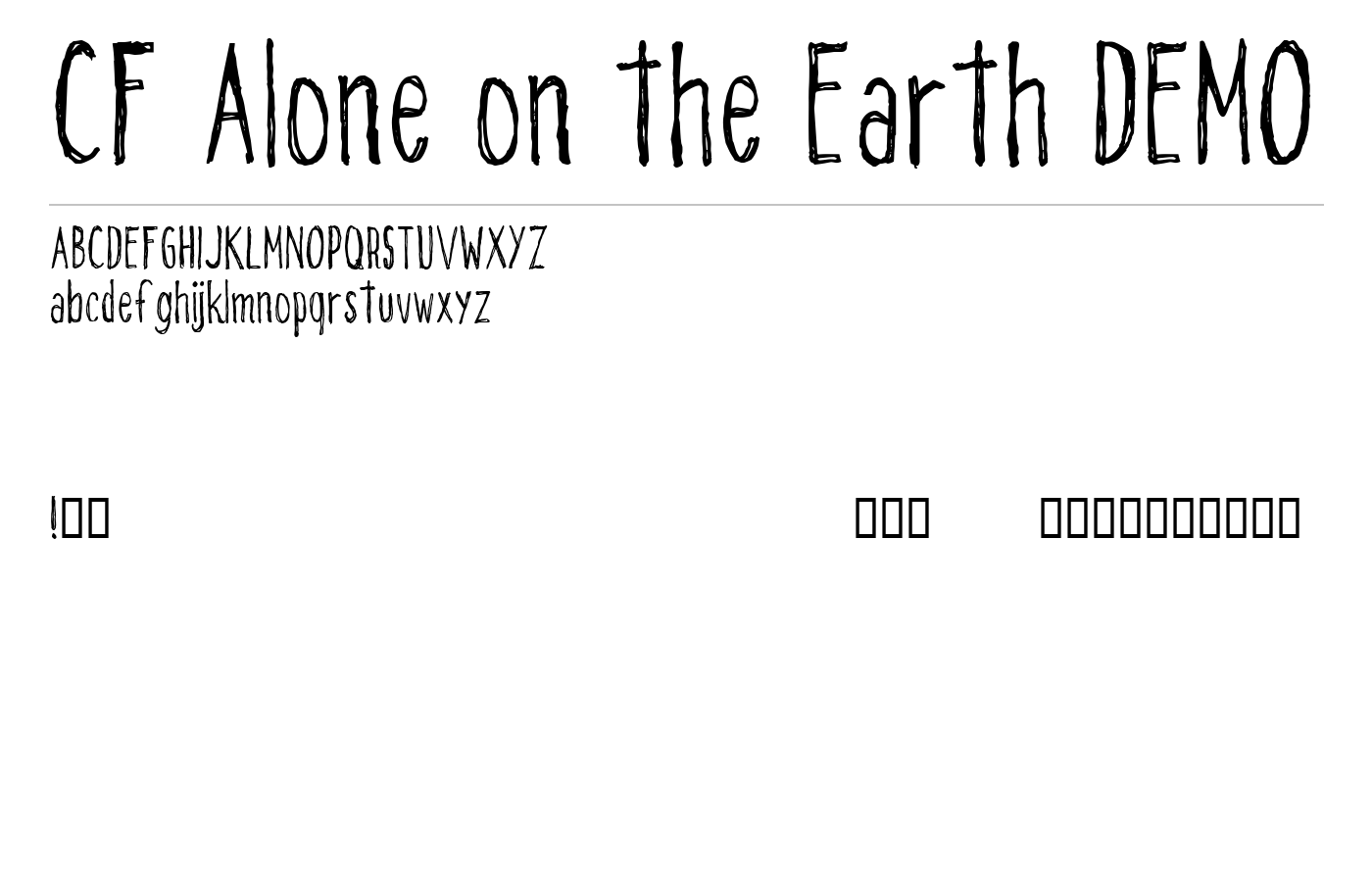 CF Alone on the Earth DEMO Font preview