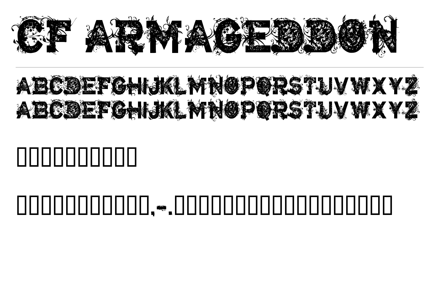 CF Armageddon Font preview