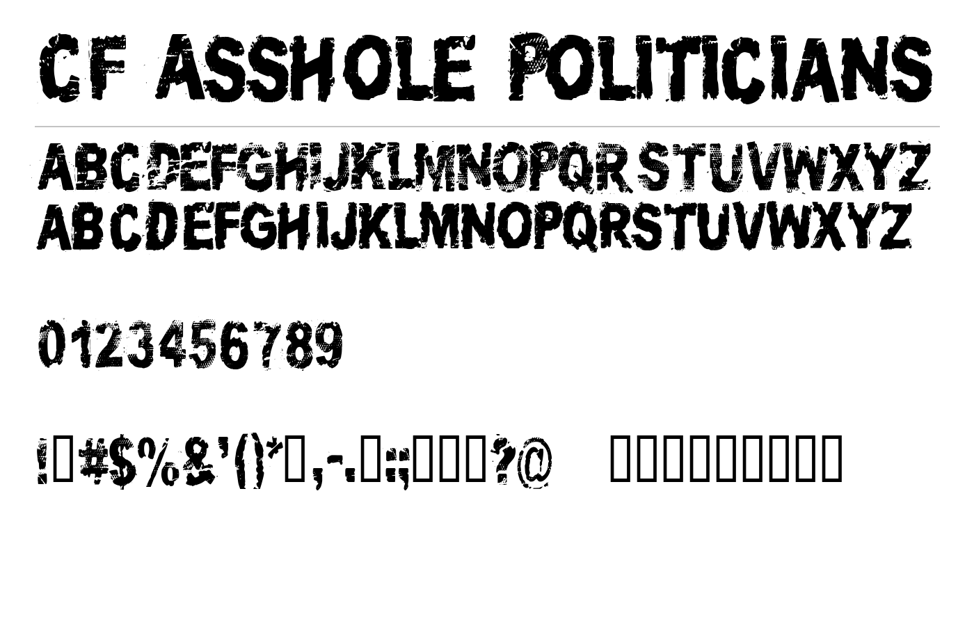 CF Asshole Politicians Font preview