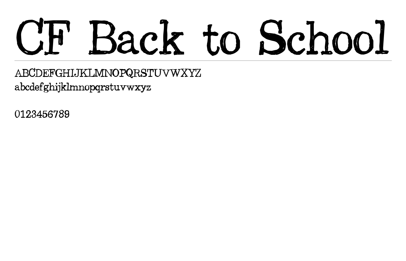 CF Back to School Font preview