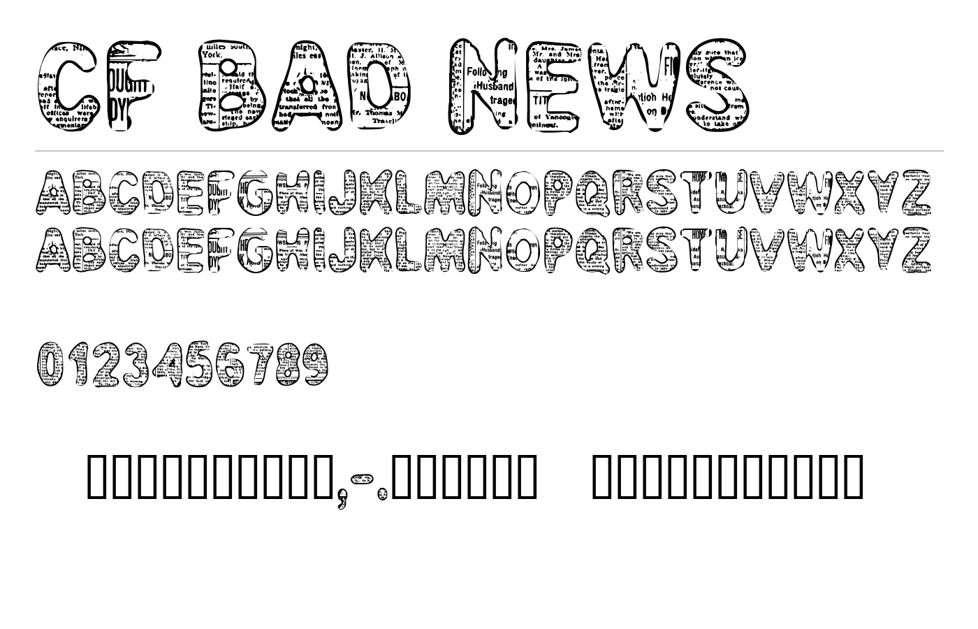 CF Bad News Font preview
