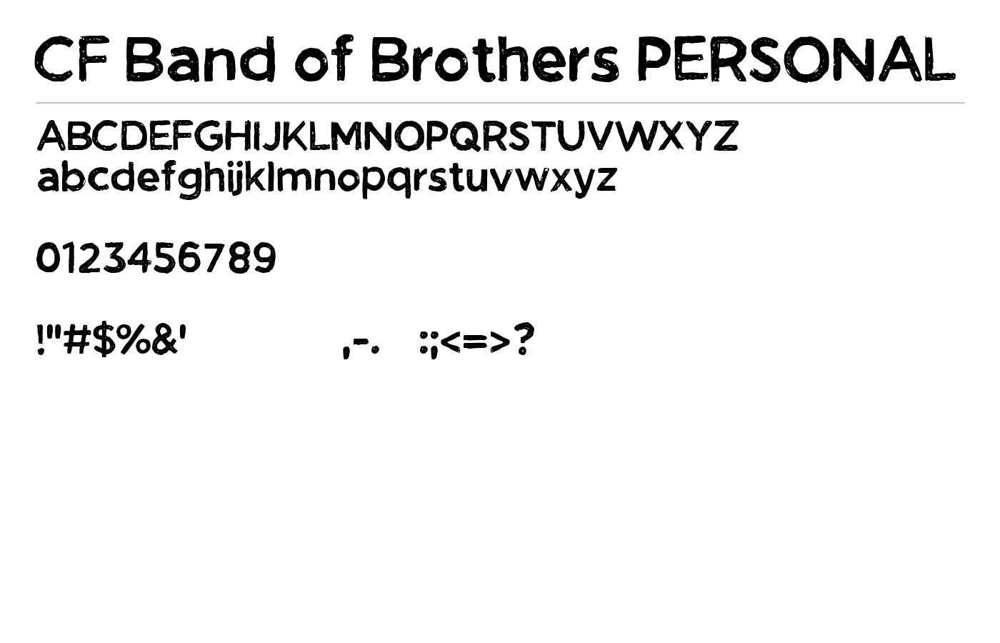 CF Band of Brothers PERSONAL Font preview