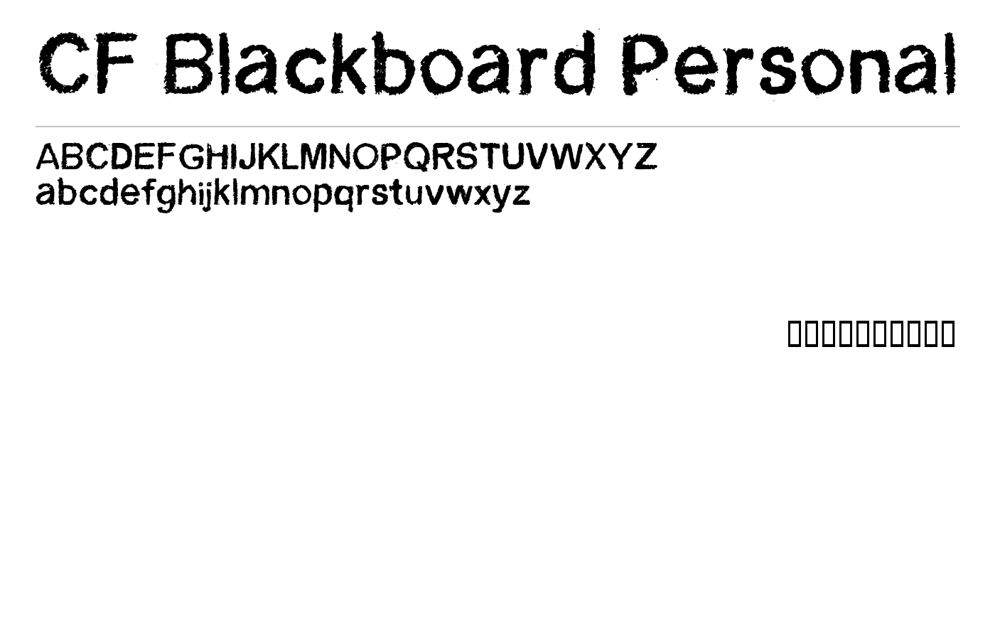 CF Blackboard Personal Font preview