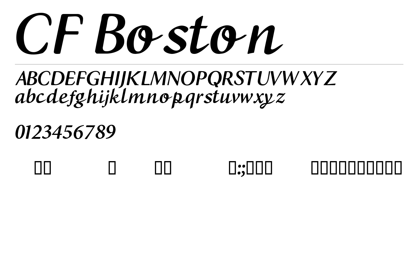 CF Boston Font preview