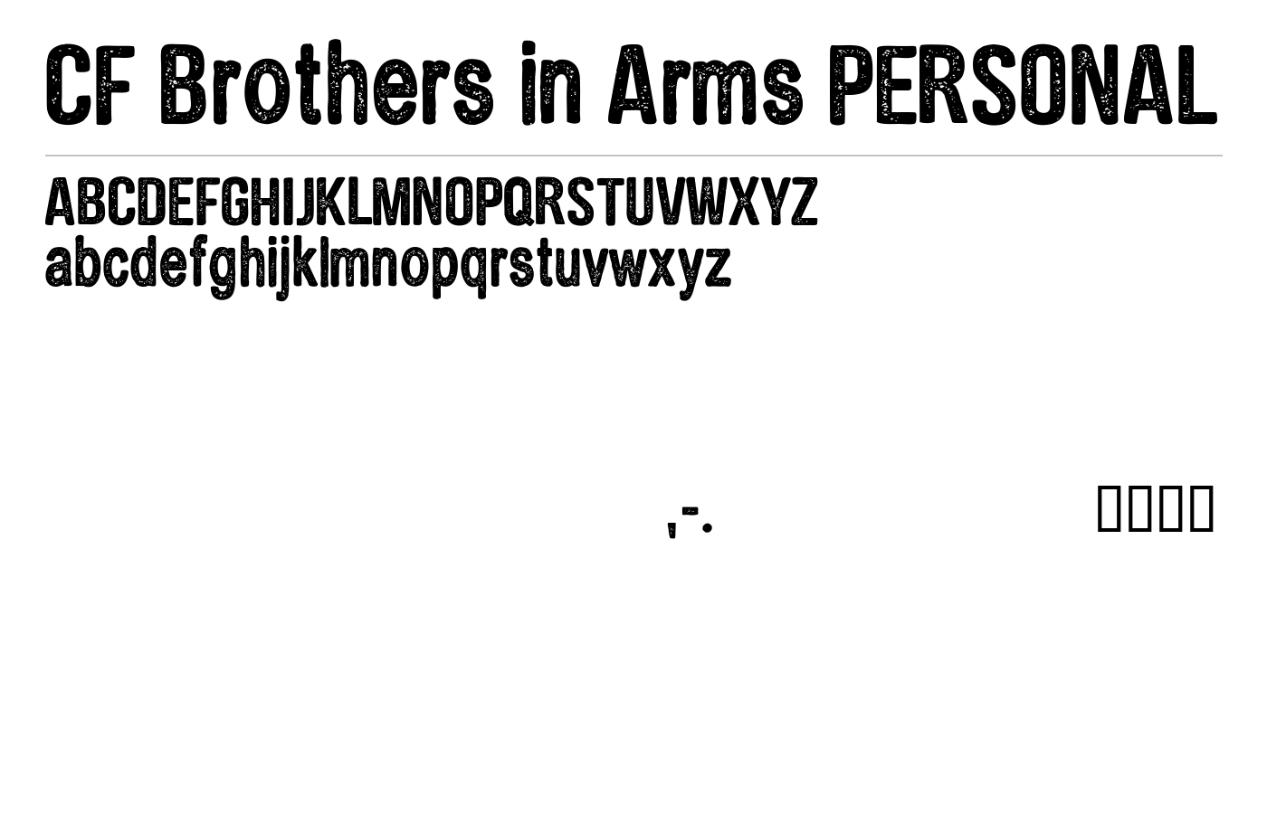 CF Brothers in Arms PERSONAL Font preview