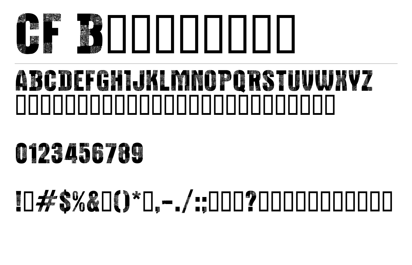 CF Bucherons Font preview