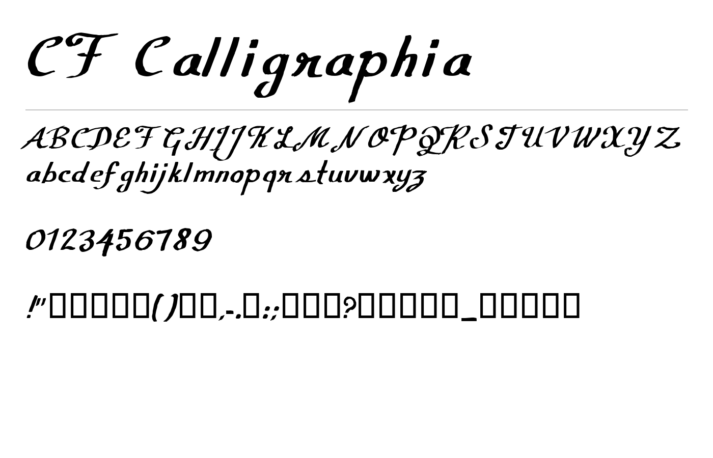CF Calligraphia Font preview