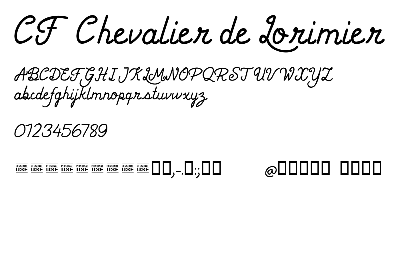 CF Chevalier de Lorimier Font preview
