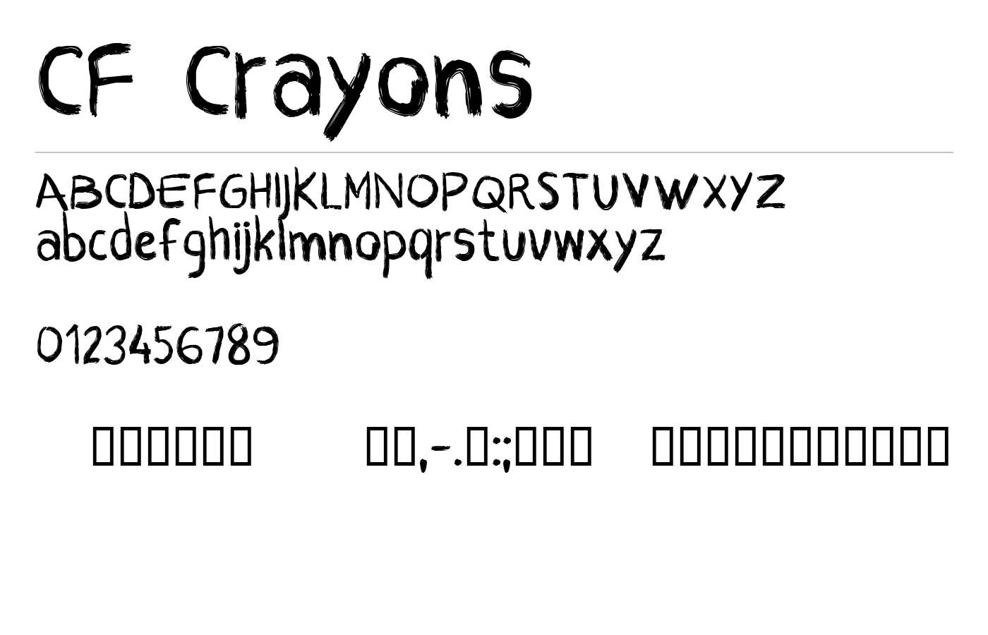CF Crayons Font preview