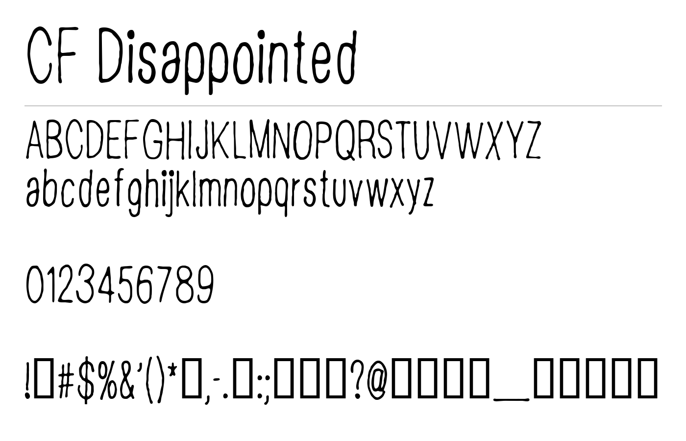 CF Disappointed Font preview