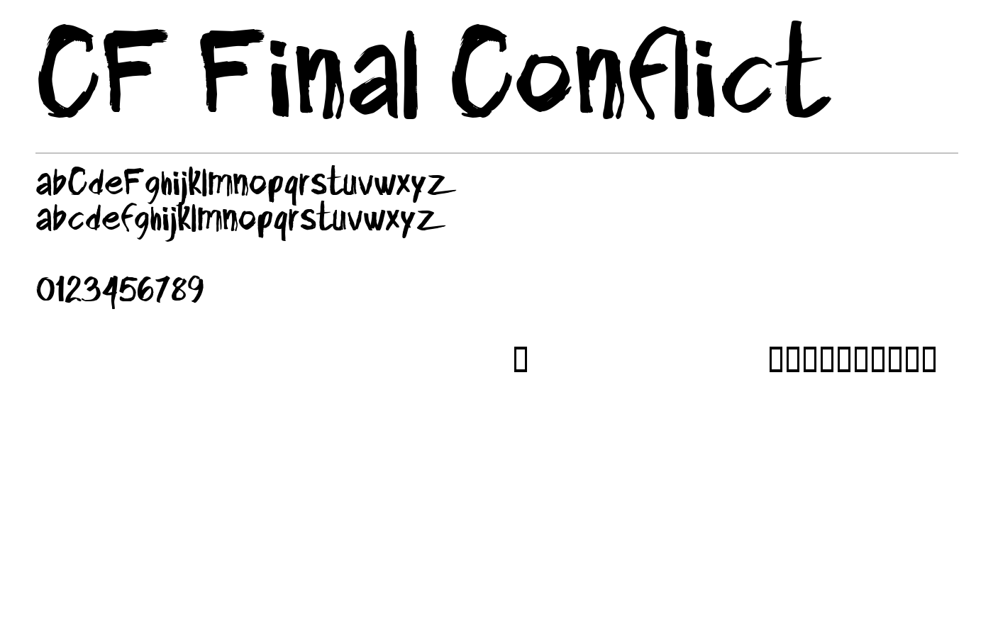 CF Final Conflict Font preview