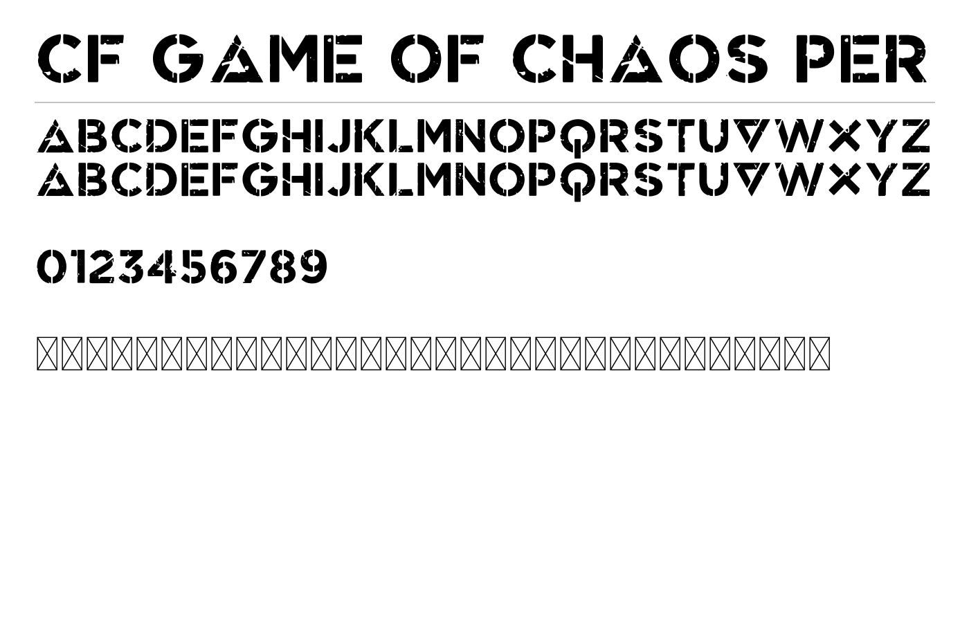 CF Game Of Chaos PER Font preview