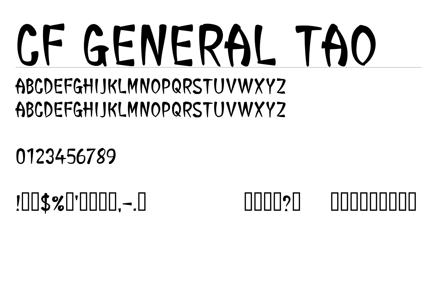 CF General Tao Font preview