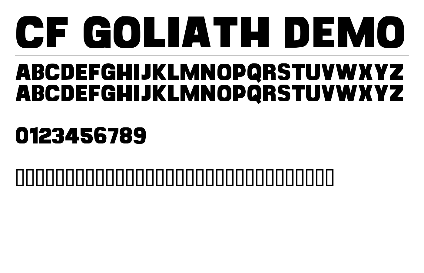 CF Goliath Demo Font preview