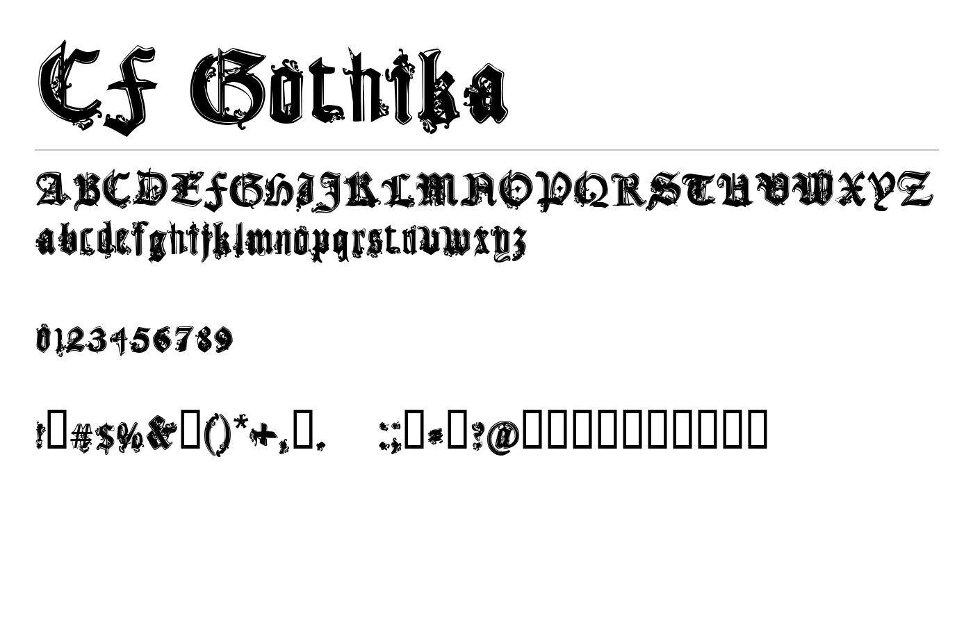 CF Gothika Font preview