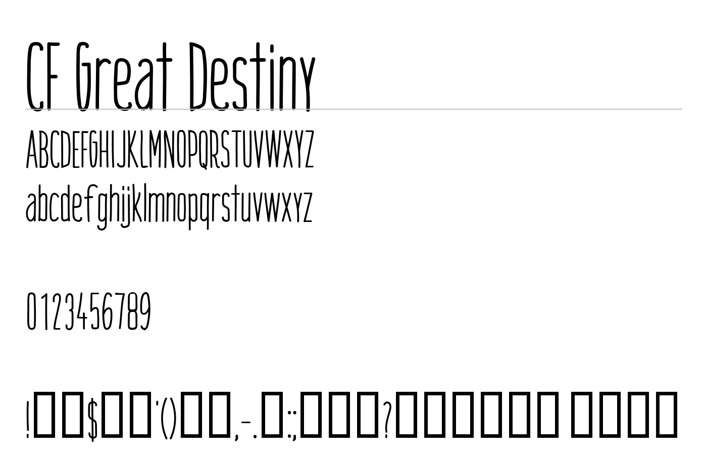 CF Great Destiny Font preview