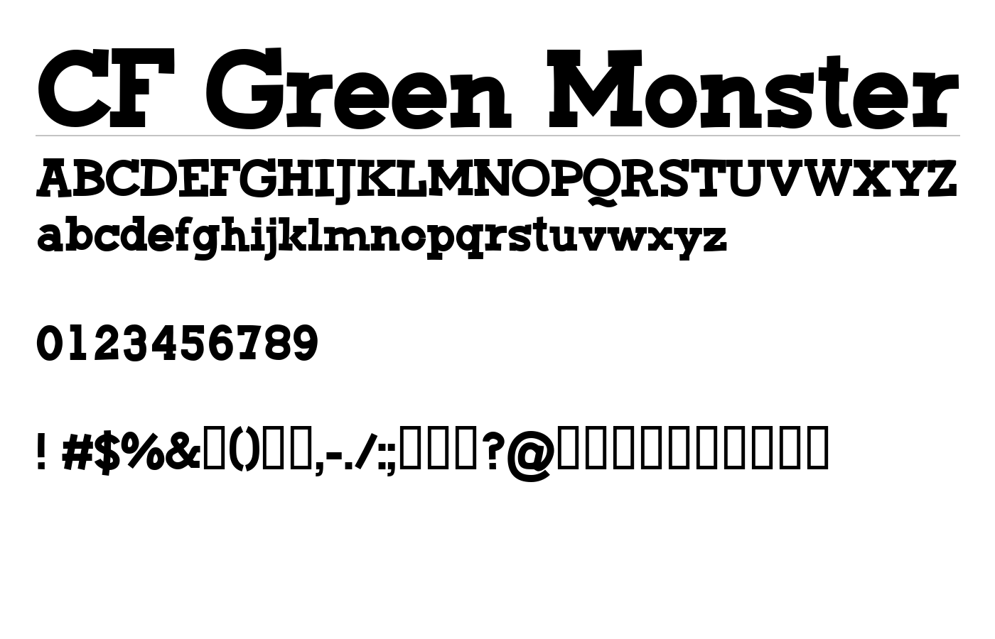 CF Green Monster Font preview