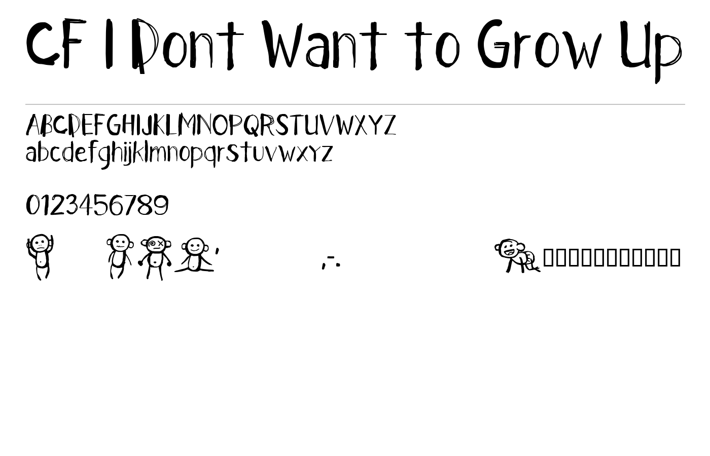 CF I Dont Want to Grow Up Font preview