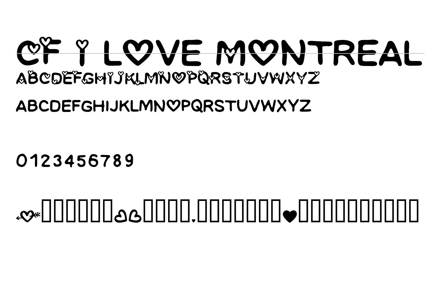 CF I love Montreal Font preview