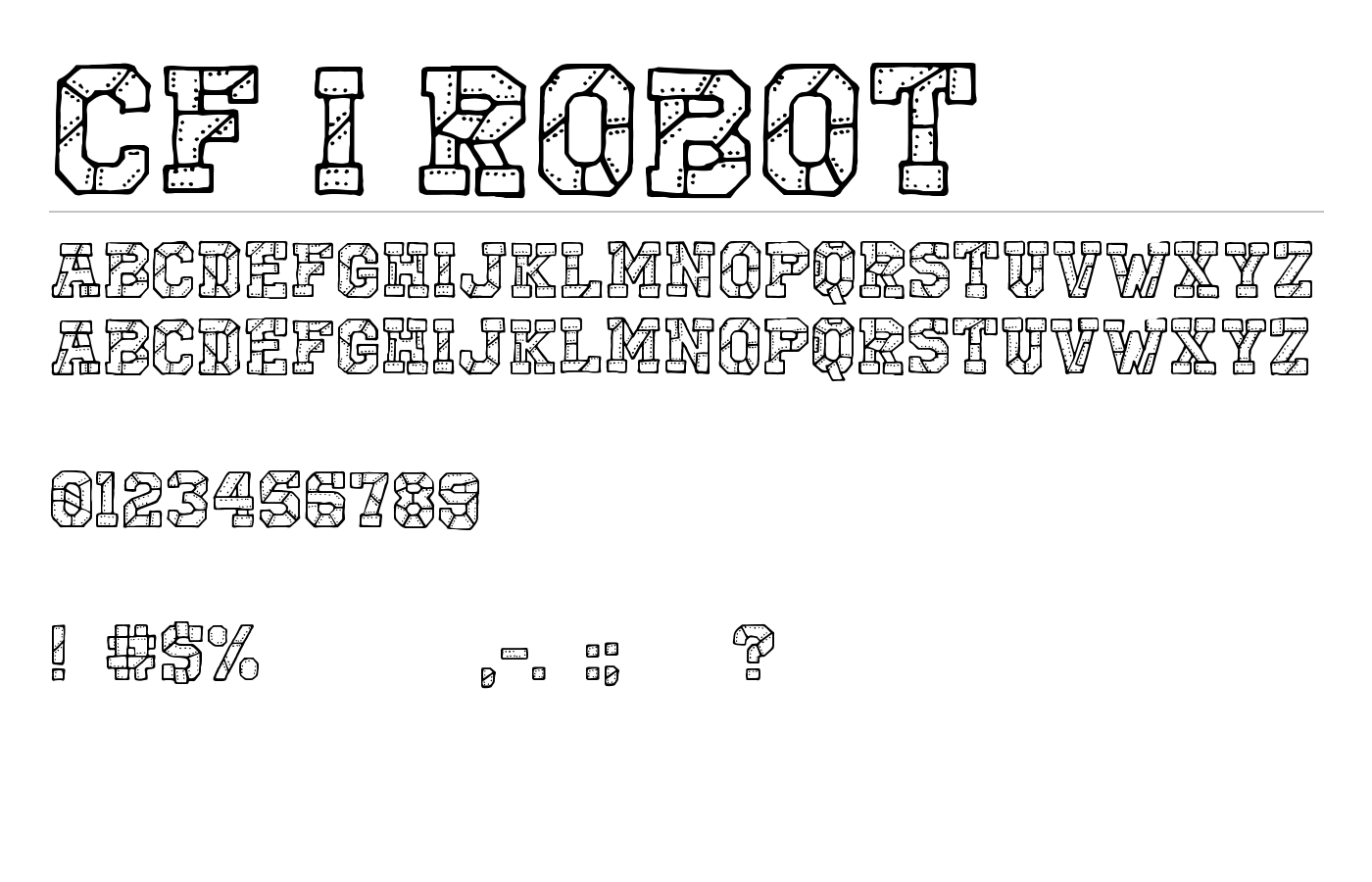 CF I Robot Font preview