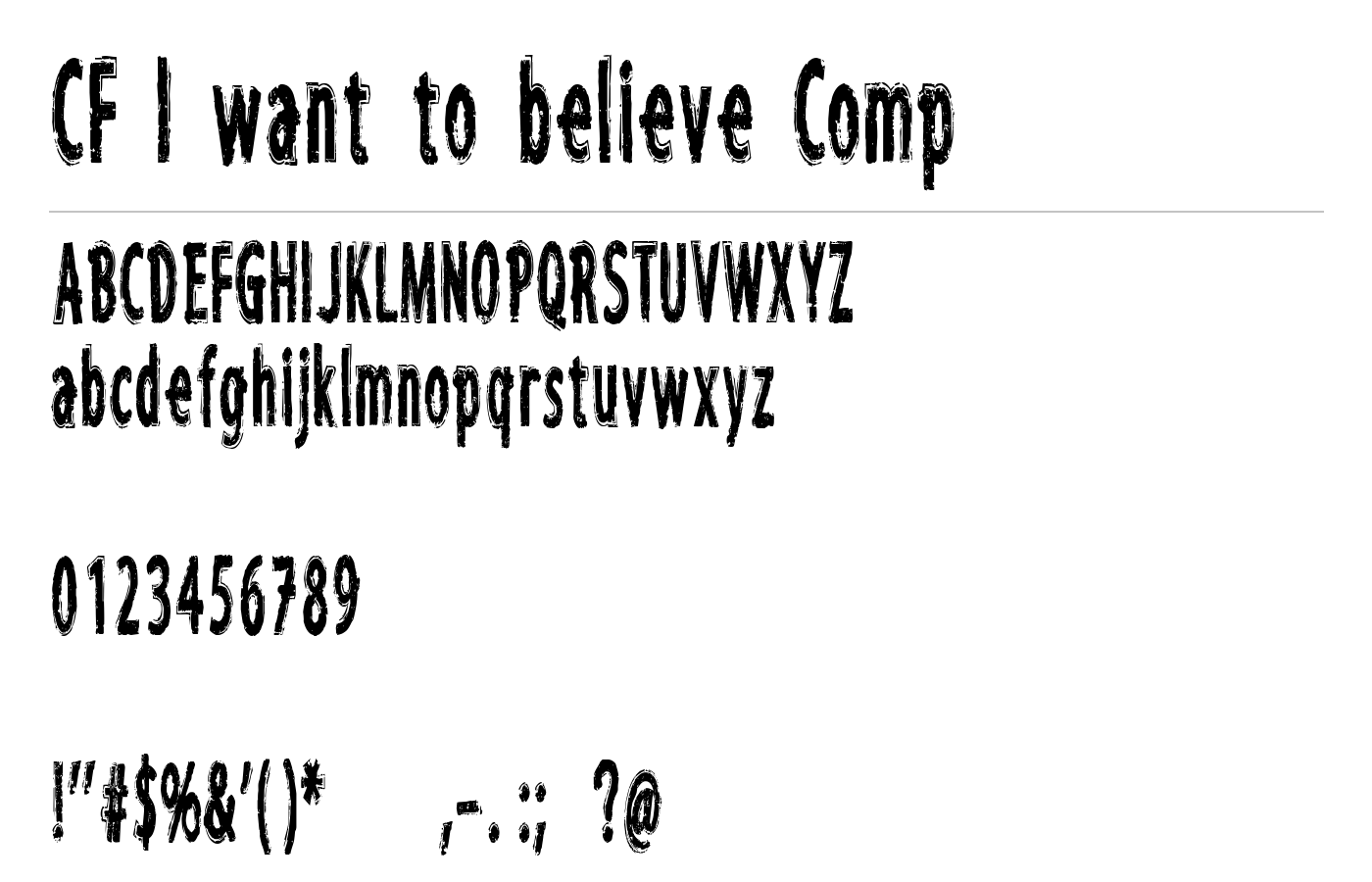 CF I want to believe Font preview