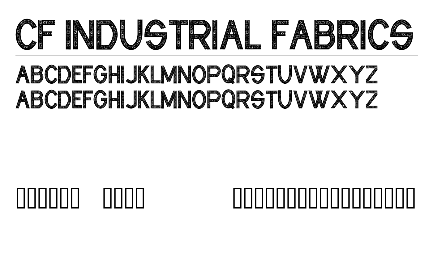 CF Industrial Fabrics Font preview