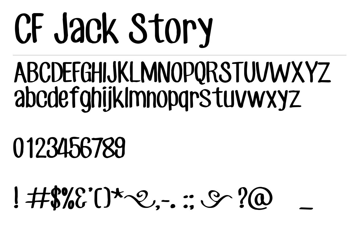 CF Jack Story Font preview