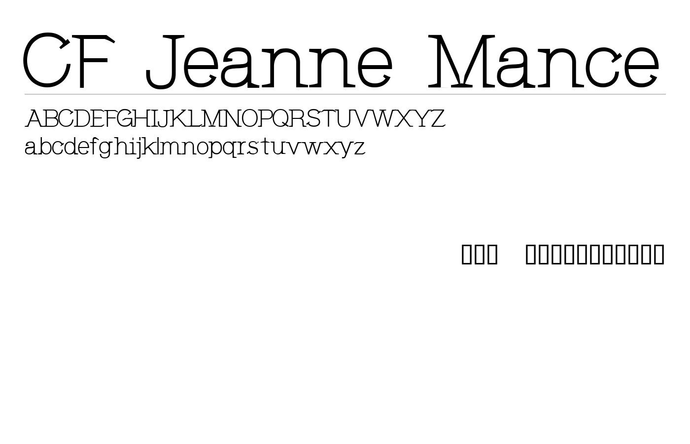 CF Jeanne Mance Font preview