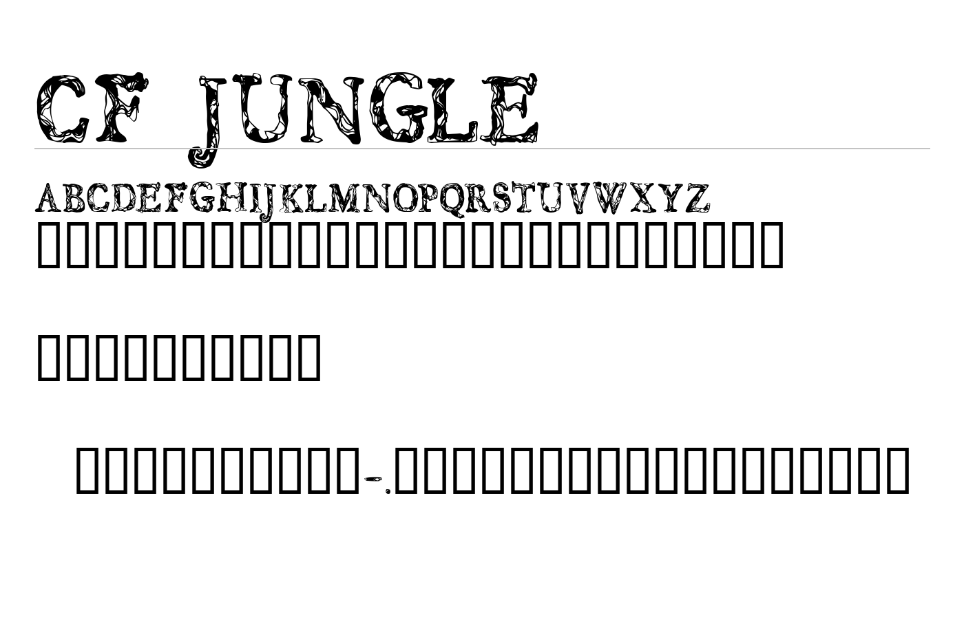 CF JUNGLE Font preview