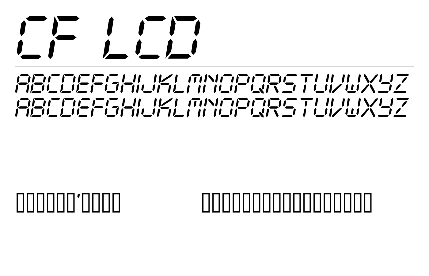 CF LCD 521 Font preview