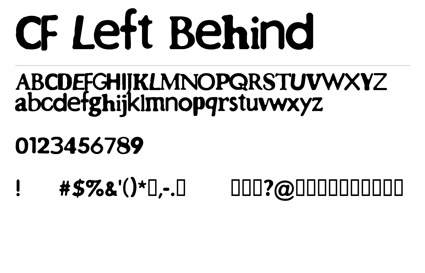 CF Left Behind Font preview