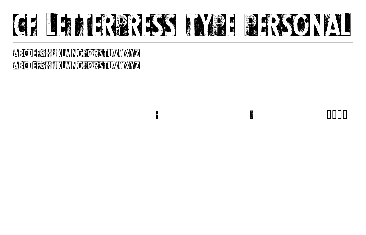 CF Letterpress Type PERSONAL Font preview