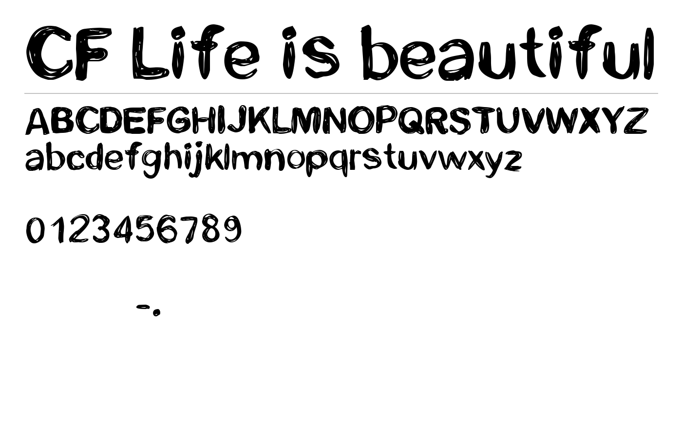 CF Life is beautiful Font preview