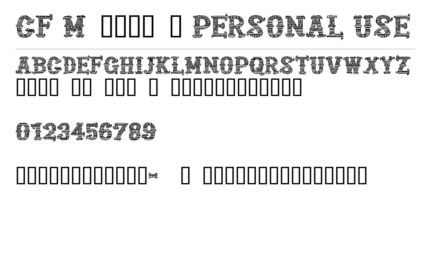 CF Mexicana PERSONAL USE Font preview