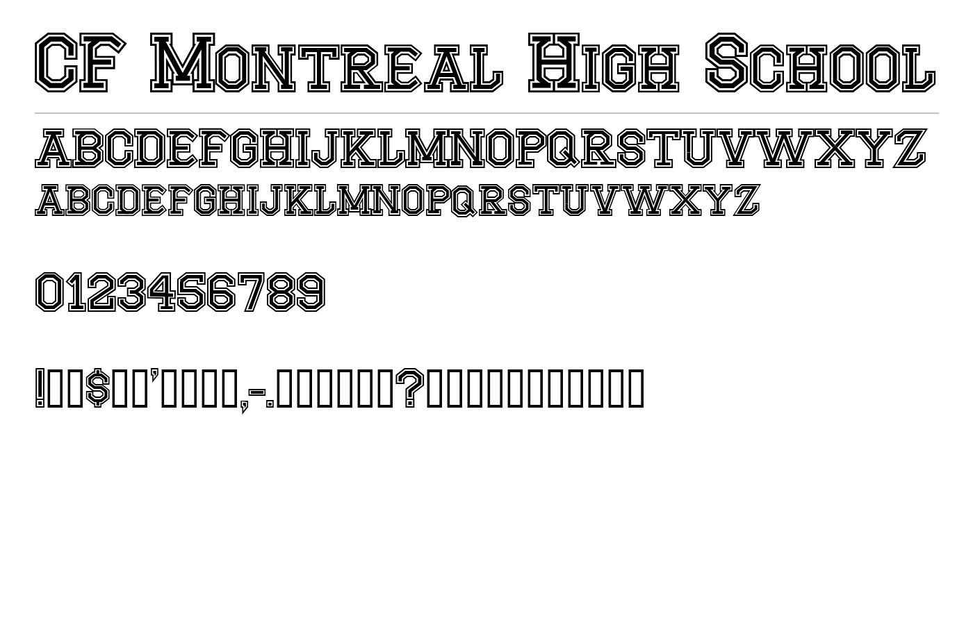 CF Montreal High School Font preview