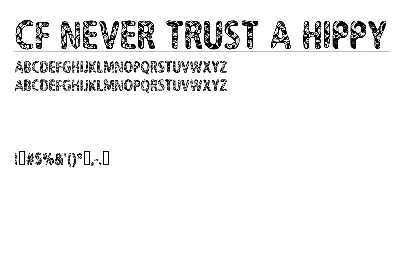 CF Never Trust A Hippy Font preview