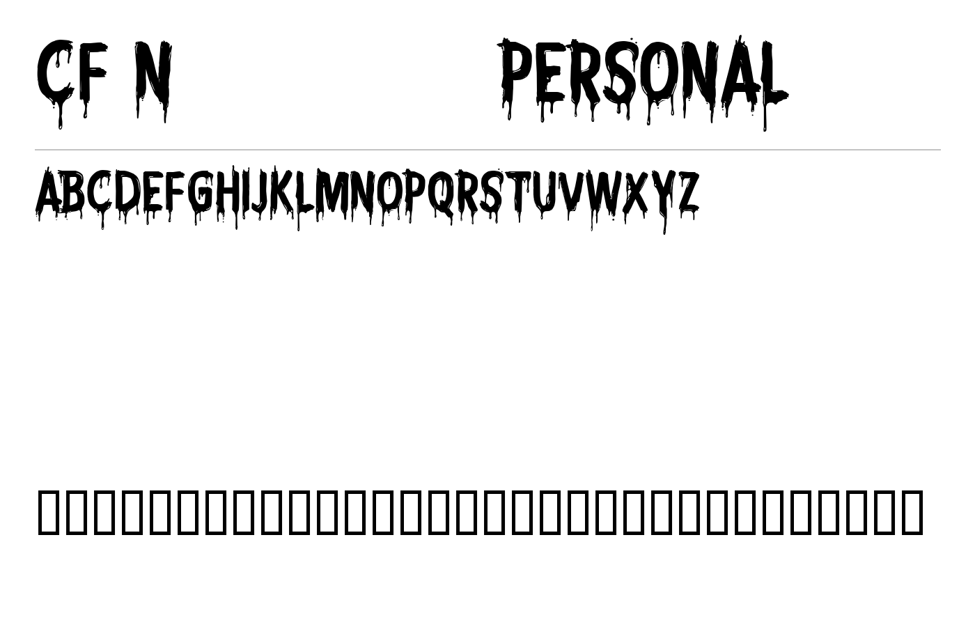 CF Nightmare PERSONAL Font preview