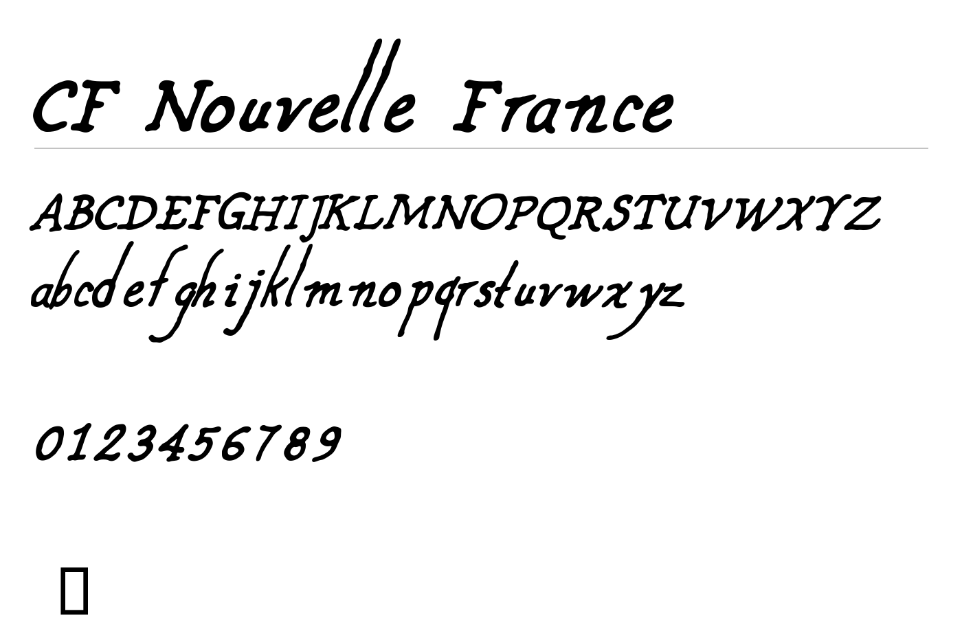 CF Nouvelle France Font preview