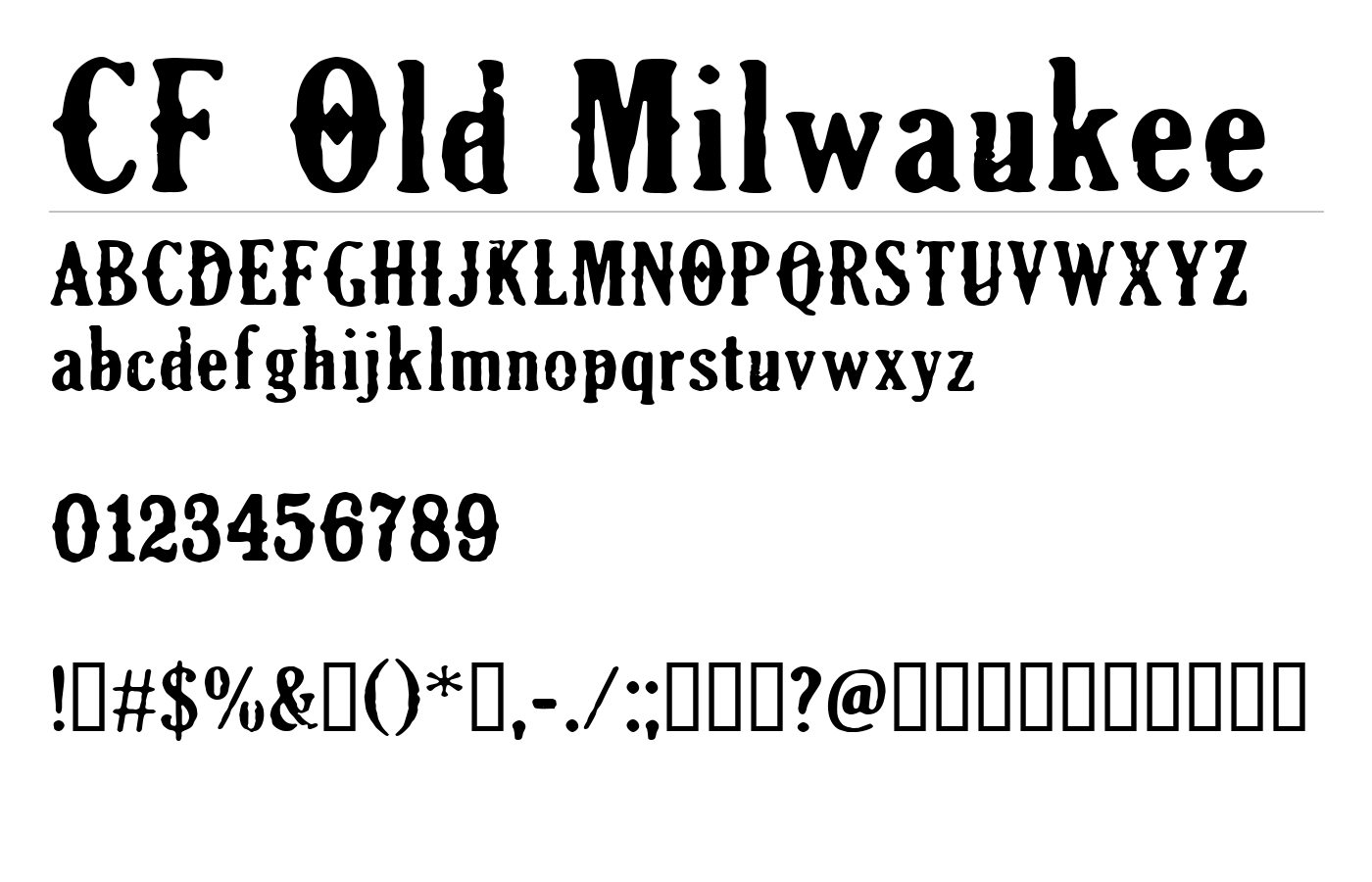 CF Old Milwaukee Font preview