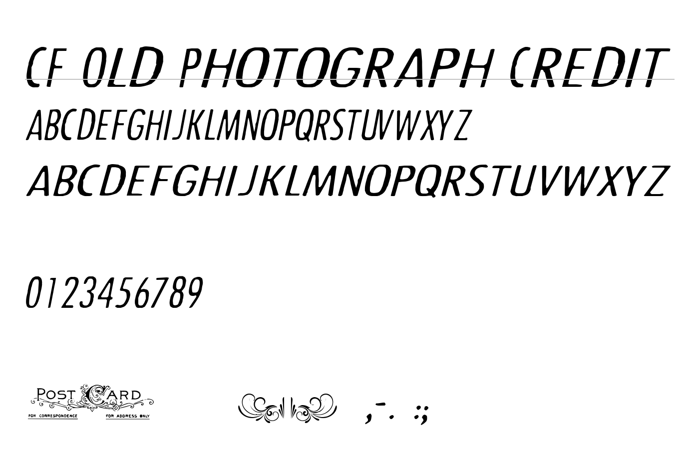 CF Old Photograph Credit Font preview