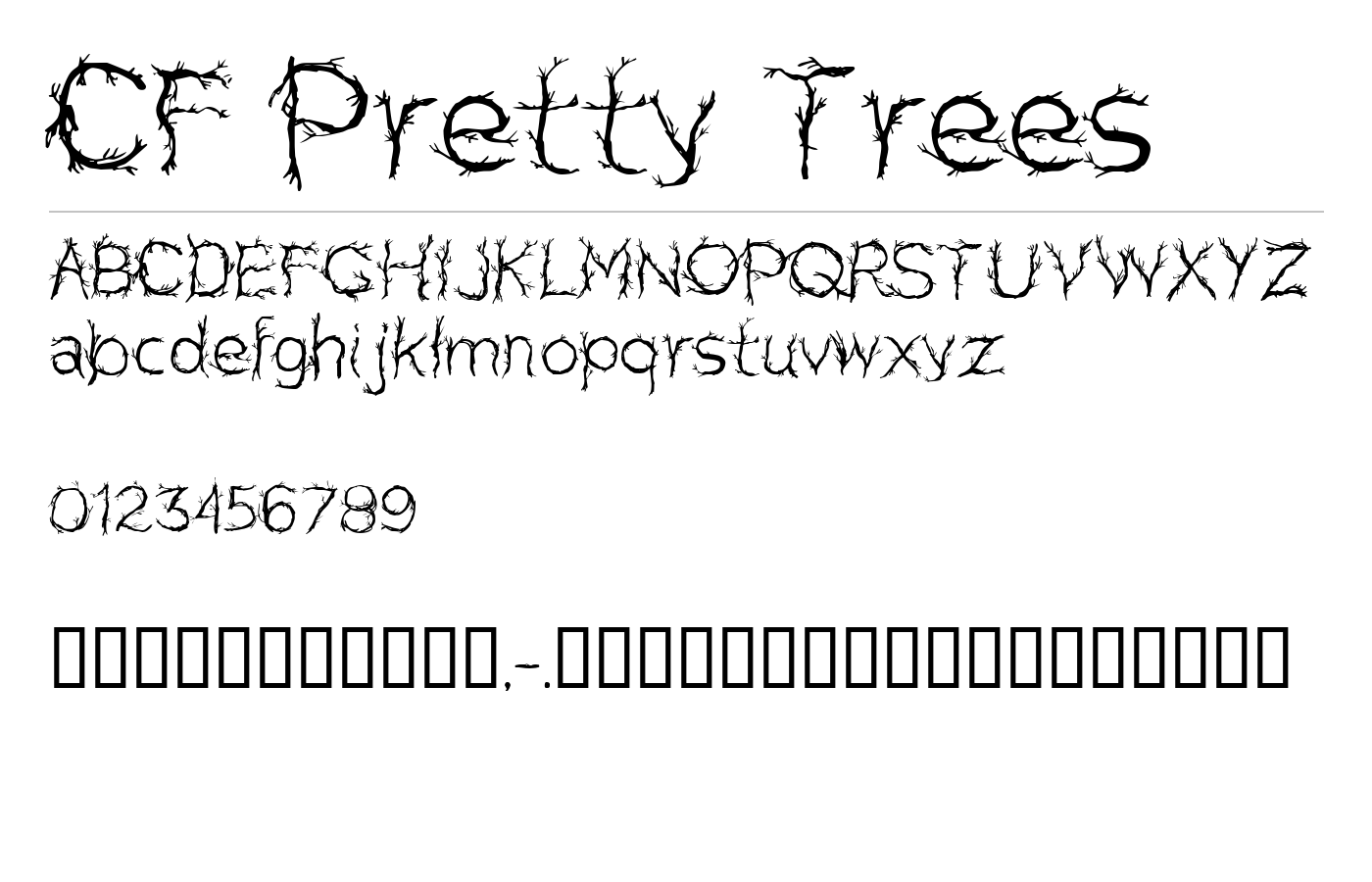 CF Pretty Trees Font preview