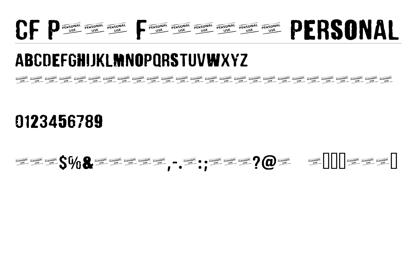 CF Punk Fashion PERSONAL Font preview