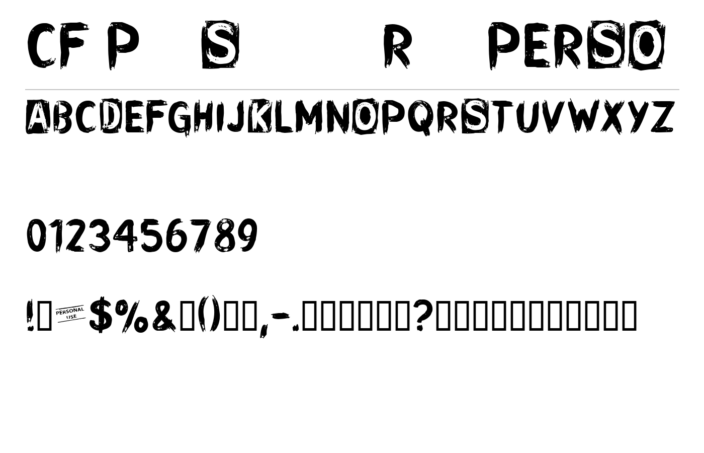 CF Punk Songwriter Rough PERSO Font preview