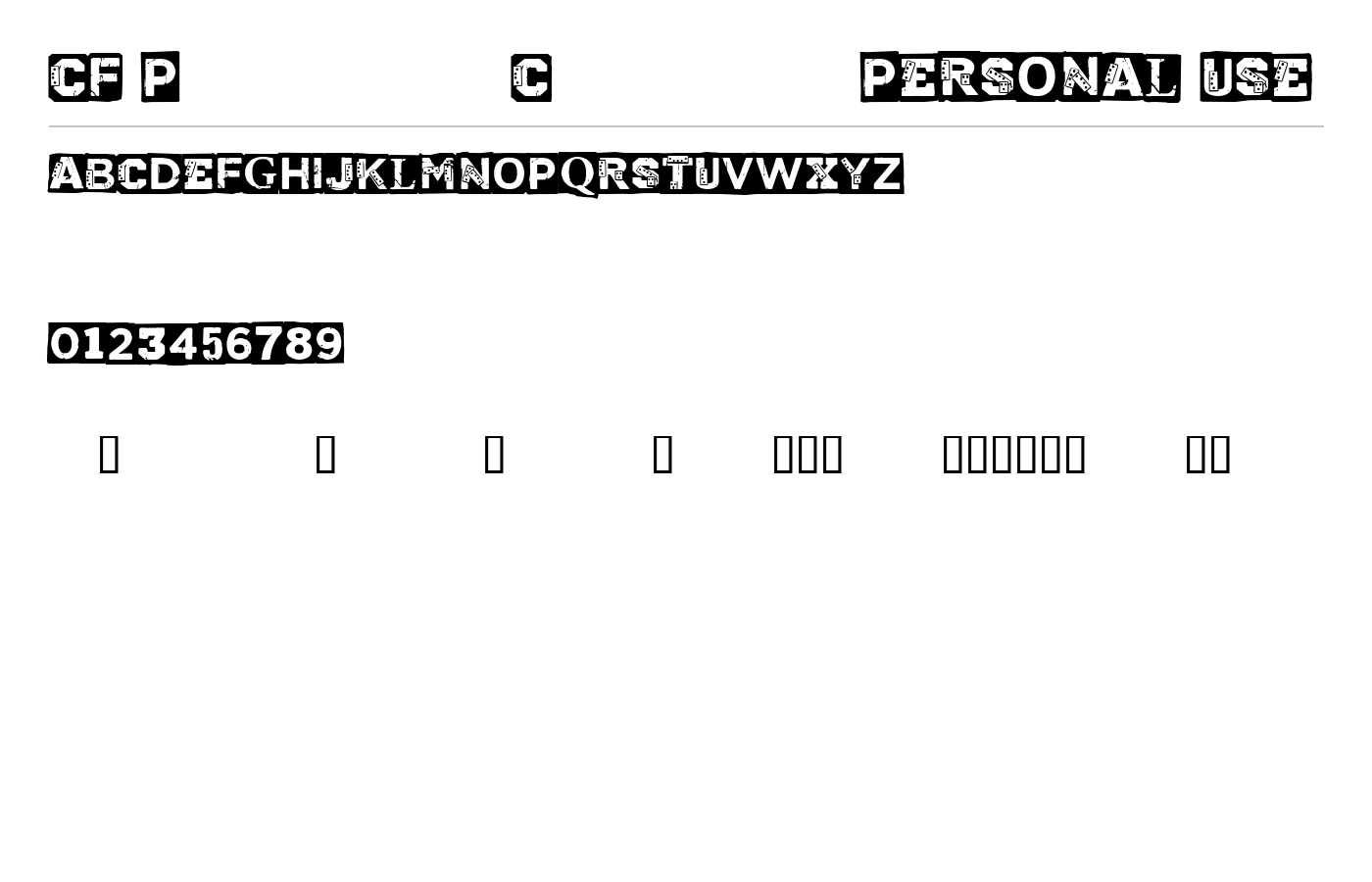CF Punk vs Cyborg PERSONAL USE Font preview
