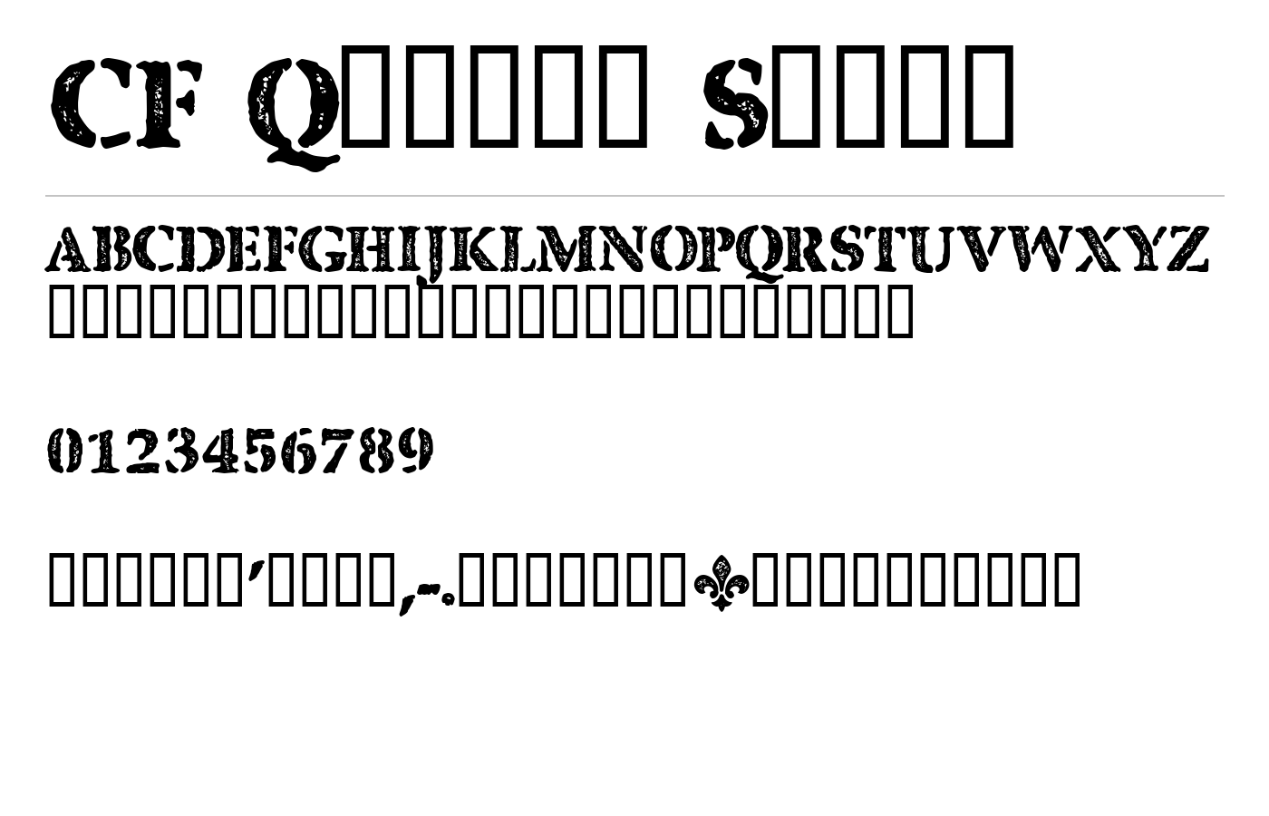 CF Quebec Stamp Font preview