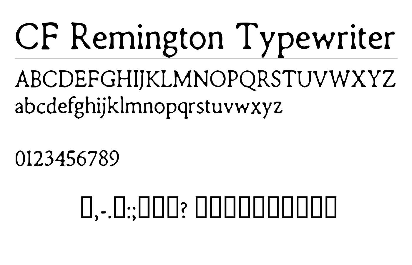 CF Remington Typewriter Font preview