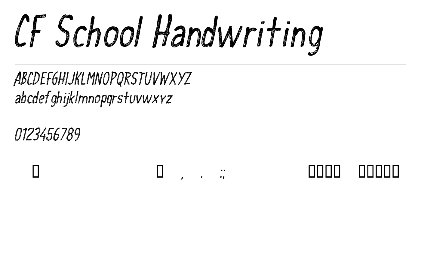 CF School Handwriting Font preview